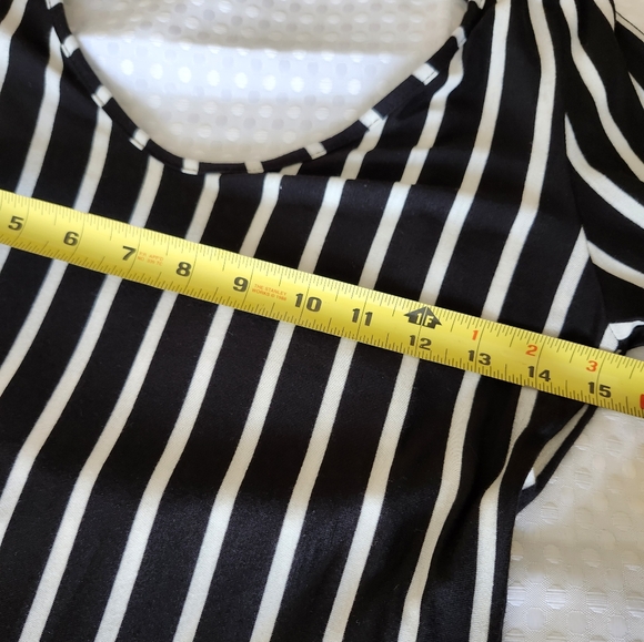 NEW Windsor Long Dress with Low Drop Back in Black & White Stripes Size L - Picture 8 of 10